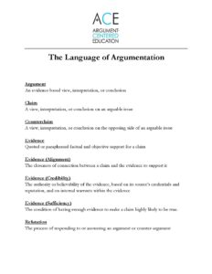 Click here to download the Language of Argumentation Glossary.