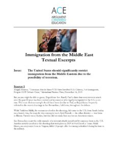 Click here to download the Textual Excerpts from documents on immigration from the Middle East