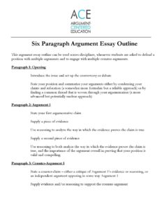 Click here to download the Six Paragraph Argument Essay Outline.