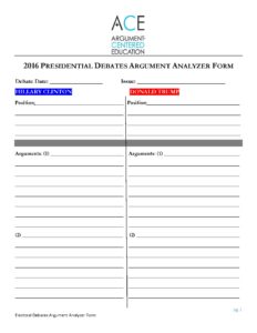 Click here to download the Argument Analyzer Form. 