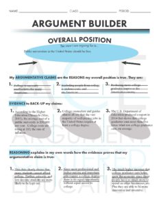 Click here to download the Argument Builder for the affirmative in this SPAR Debate model.