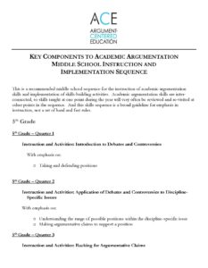 Click here to download the full MS academic argumentation instruction and implementation sequence.  