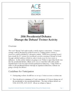 Click here to download the full Disrupt the Debate activity. 