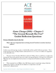 Download the full Chapter 3 Guided Reflections Questions on 'Game Change' (2012).