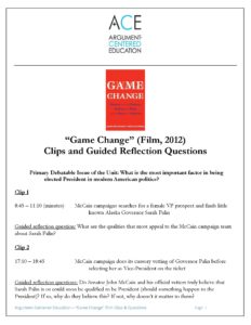 Click here to download the "Game Change" film clips and Guided Reflection Questions on the film. 