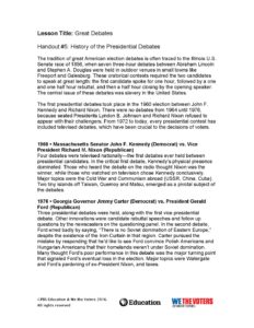 Click here to download the PBS Learning Media summary of recent historical presidential debates.