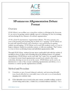 Click here to download the full SPontaneous ARgumentation Format. 