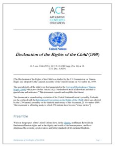 un declaration of child rights