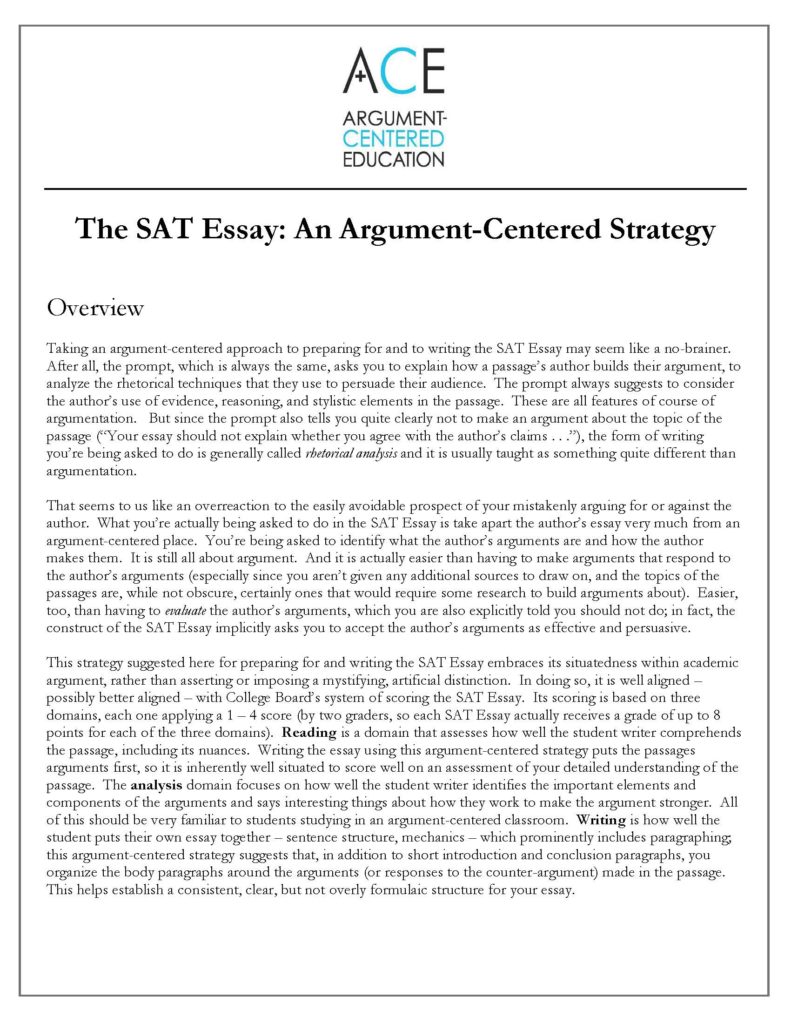 sat argumentative essay sample